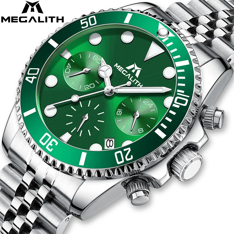 

MEGALITH Stainless Steel Mens Watches New Simple and Classic Quartz Business Watch Thin Clock for Men