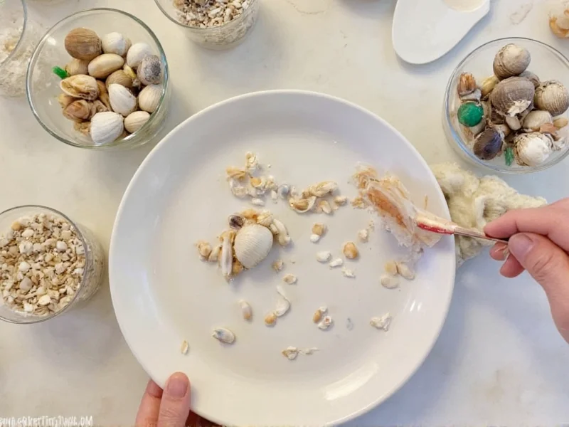 Handmade seashell craft project from Michaels Myrtle Beach workshop
