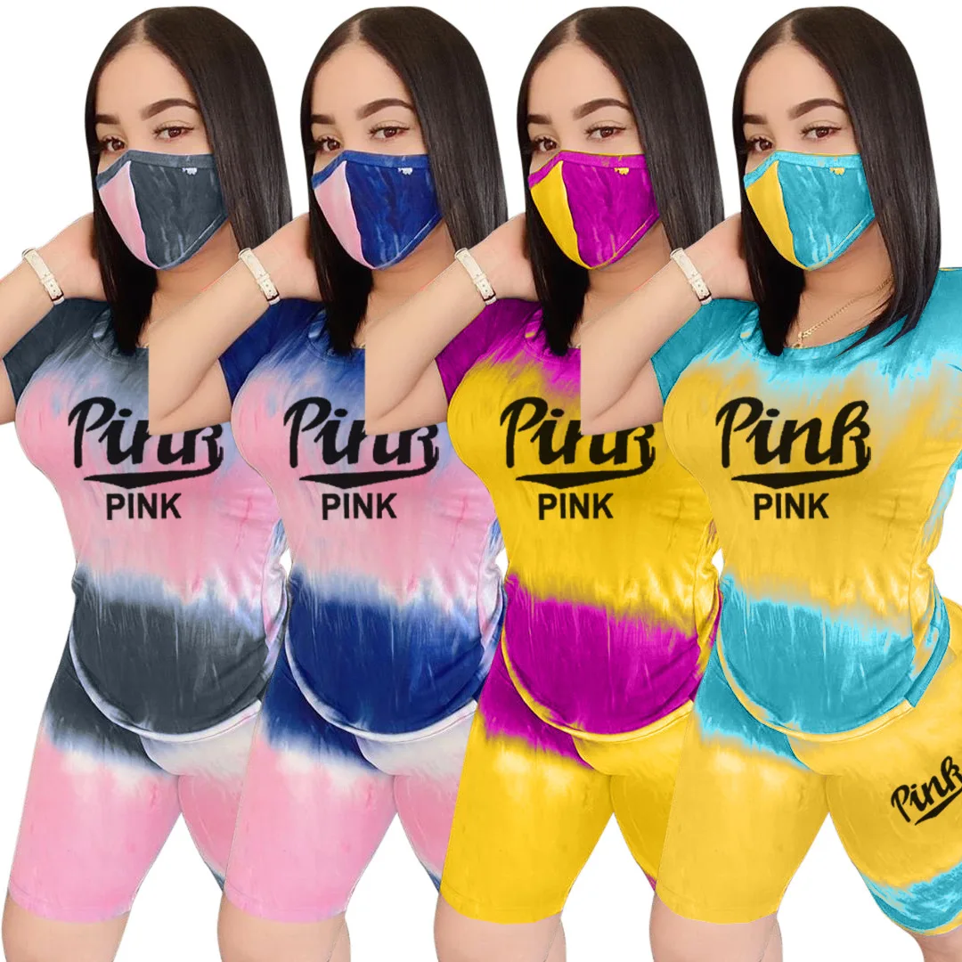 

Custom Fashion Tie Dye Pink Two Piece Short Set