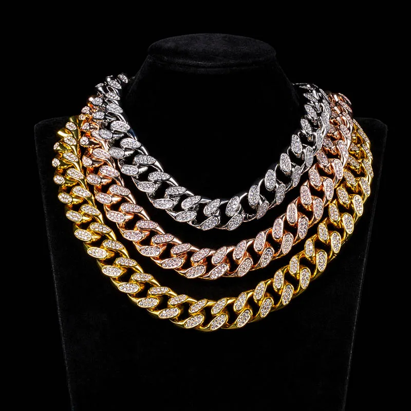 

Hot sale Hip Hop Iced Out 20mm Cuban Chain Bracelet Necklace Wholesale Rapper Cheap Jewelry