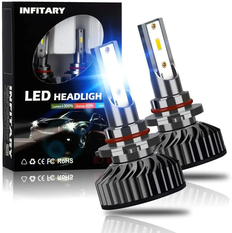 

USA Free Shipping INFITARY 9006 HB4 LED Headlight Bulbs Conversion Kit High Low Beam 6500K Cool White Fog Fog Light Plug Play