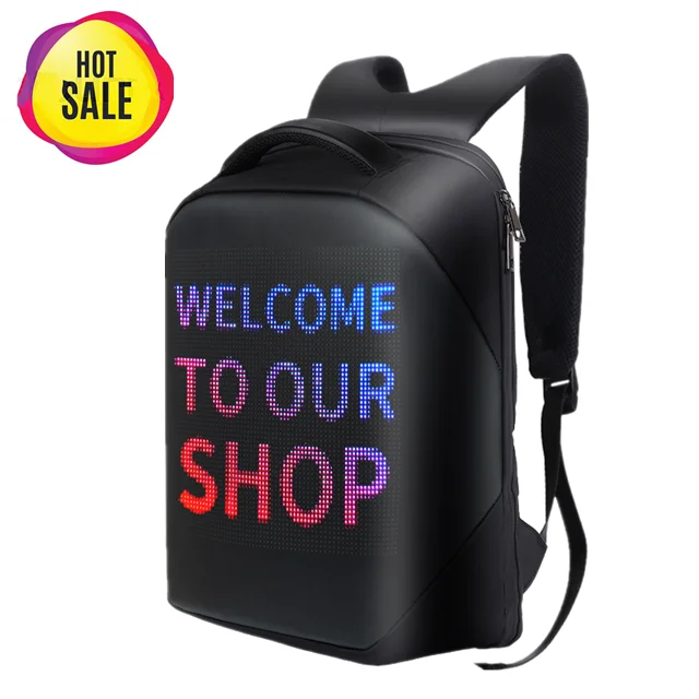

Wholesale slim large motorcycle outdoor luxury smart led waterproof custom logo school laptop bags backpack for men boys, Black