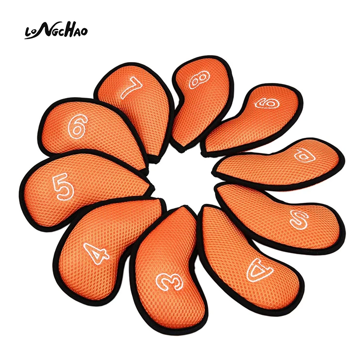 

Factory Direct Price Custom Sandwich Mesh Orange Golf Iron Headcover, Red