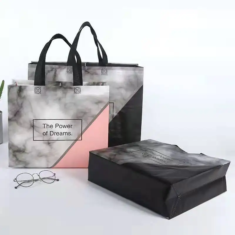 

Eco Friendly Recyclable  print promotional non woven bag pp non woven shopping bag for garment shoe, Customized color