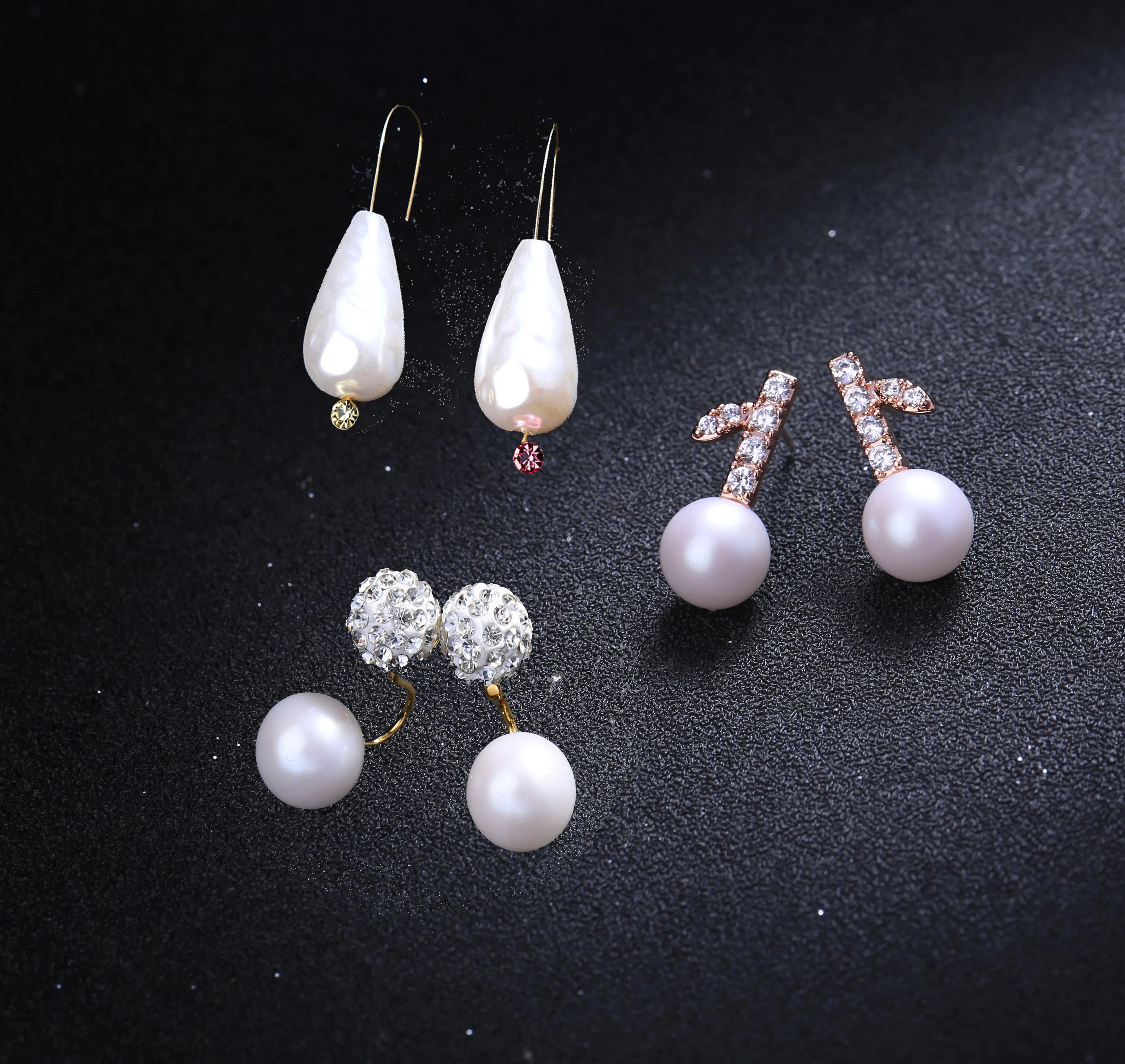 

me00119 Wedding Jewelry New Fresh Pearl Shiny Jewelry Mother Of Pearl Earrings Lady, Gold