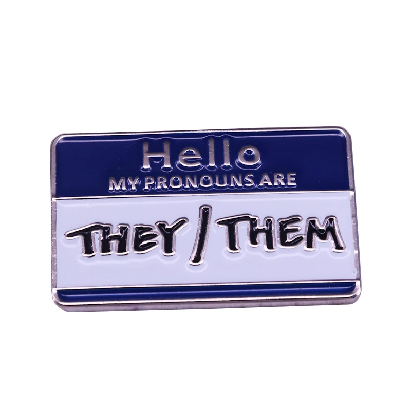 

Hello My Pronouns Are They/them Enamel Pin Gender Neutral Pride Jewelry