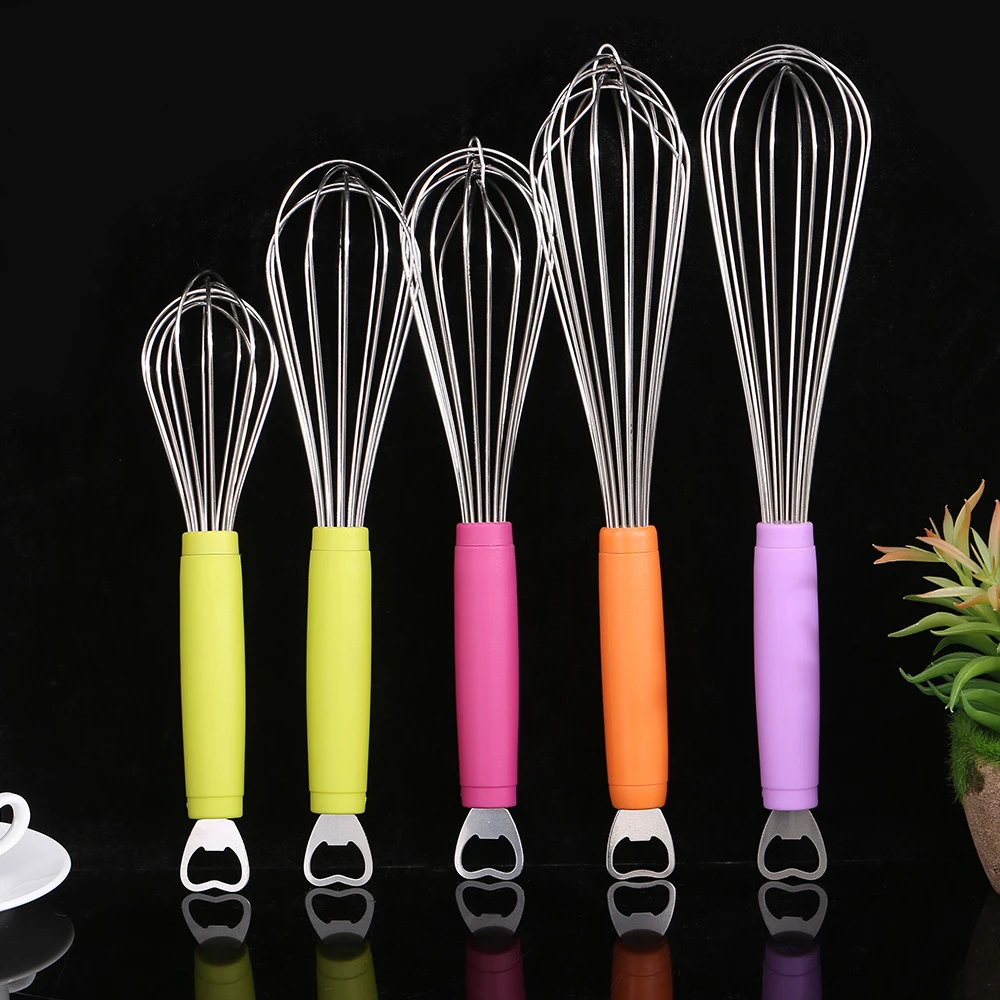 

With Bottle Opener Balloon Wire Whisk Beater Stainless Steel Tools for Blending Whisking Beating Stirring Cooking Baking