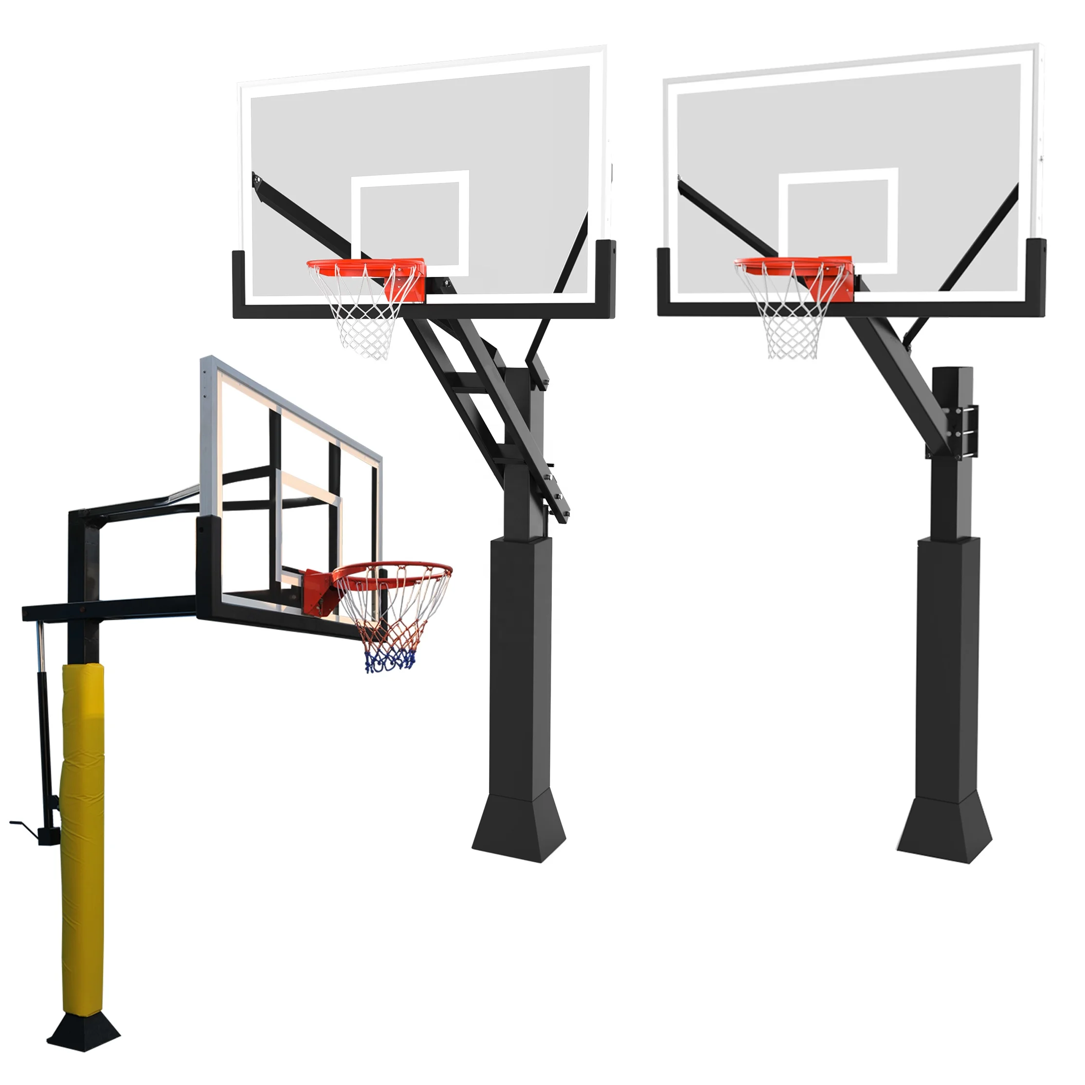 

Height Adjustable fixed Inground Basketball Hoop Stand for outdoor basketball goal