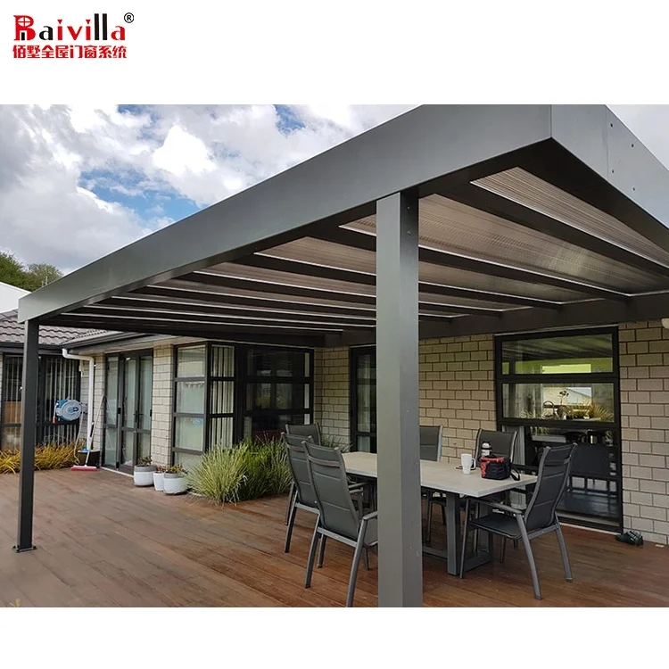 

The Latest Modern Style Design Dark Grey Strong Pergola For Garden, White, dark grey ,wooden color or custom