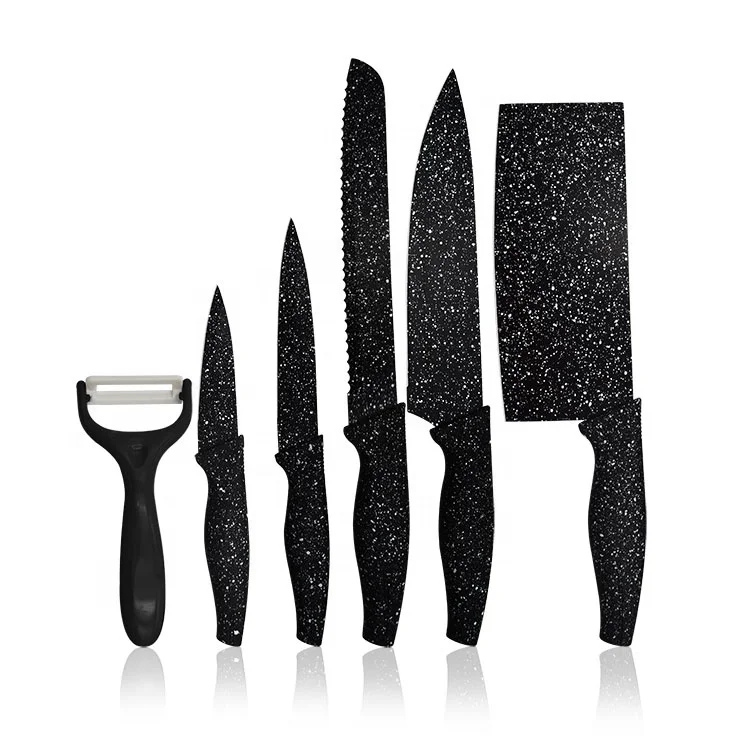 

5 pcs with a gift box stainless steel kitchen non-stick coating knife set, Customized color