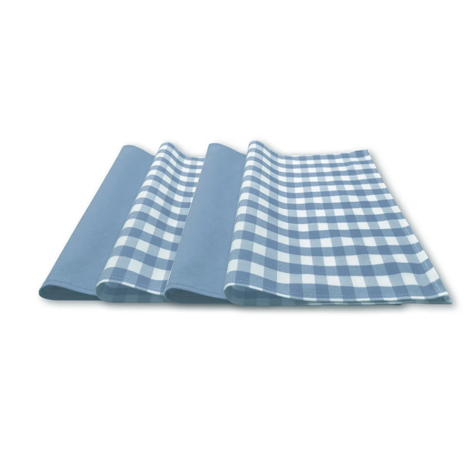 

Wholesale Wedding Decor Blue White Plaid Printed Polyester Table Placemat