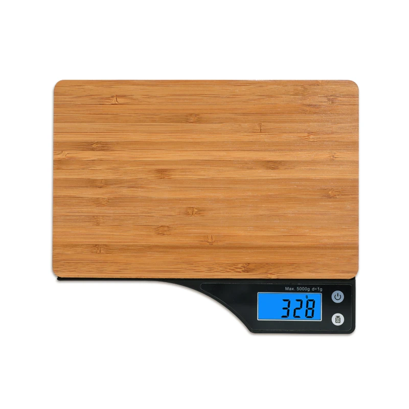 

livestock 5 kg digital scale for kitchen Bamboo meterial electronic kitchen weighing scale