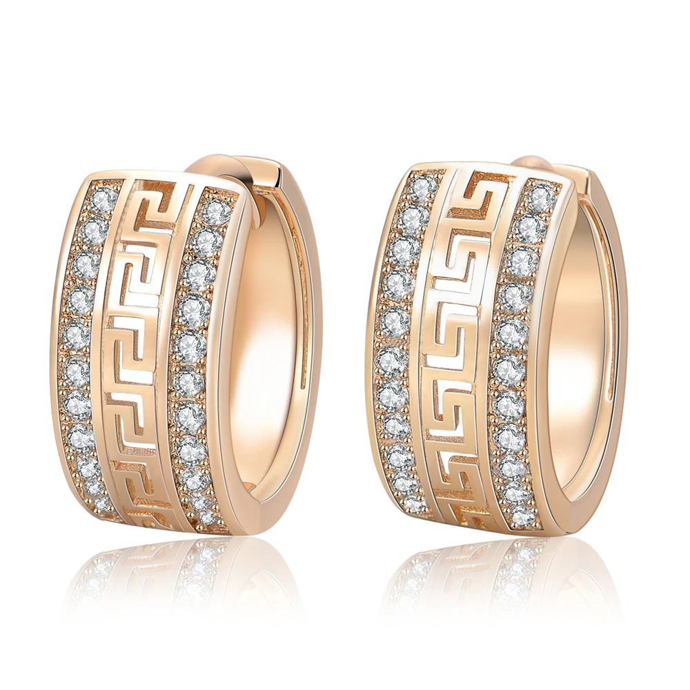 

Mytys Wholesale Price Jewelry Brass Gold Plating Cubic Zircon Women Earrings Jewelry CE236