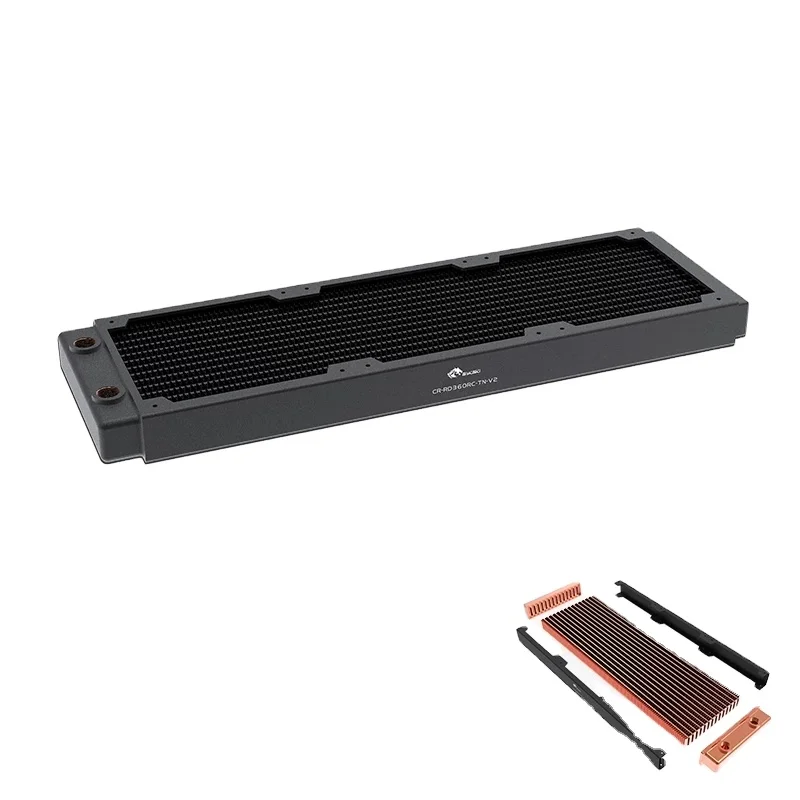 

Bykski 30mm Thin Radiator 120/240/360/480, Red Copper/ 1 Channel 14 FPI 120mm Fan Computer Water Cooling Liquild Cooler Radiator, All black