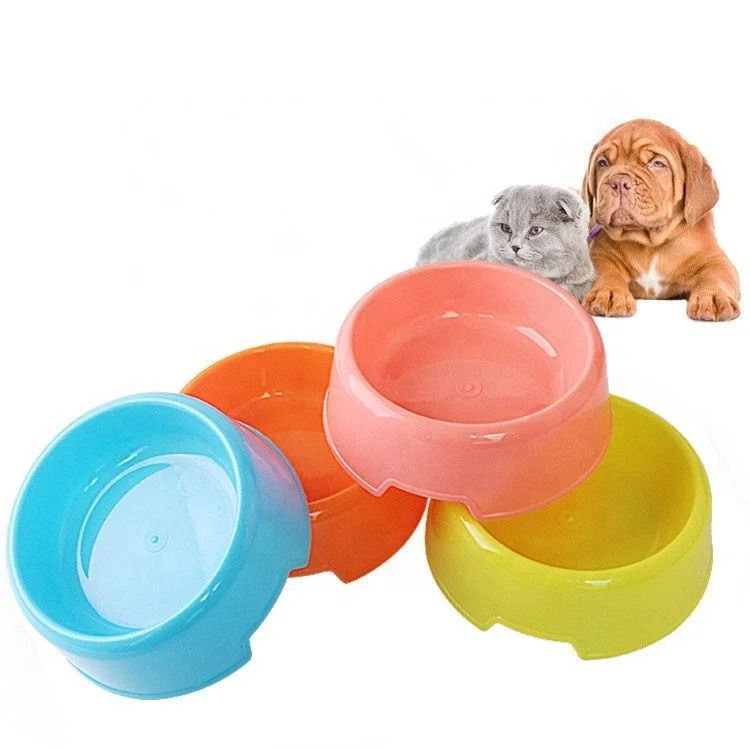 

Jhcentury Creative Round Shape Dog Bowl Candy Color Pet Bowl Plastic Cat Dog Drinking Bowl Pet Feeder, Shown