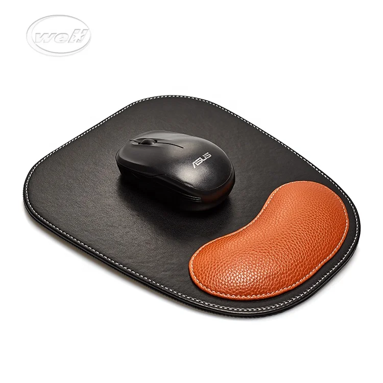 

Premium Water Proof Gaming Ergonomic Wrist Rest PU Leather Custom Mouse Pad with Custom Logo Printed, Black;pantone or cmyk can be option