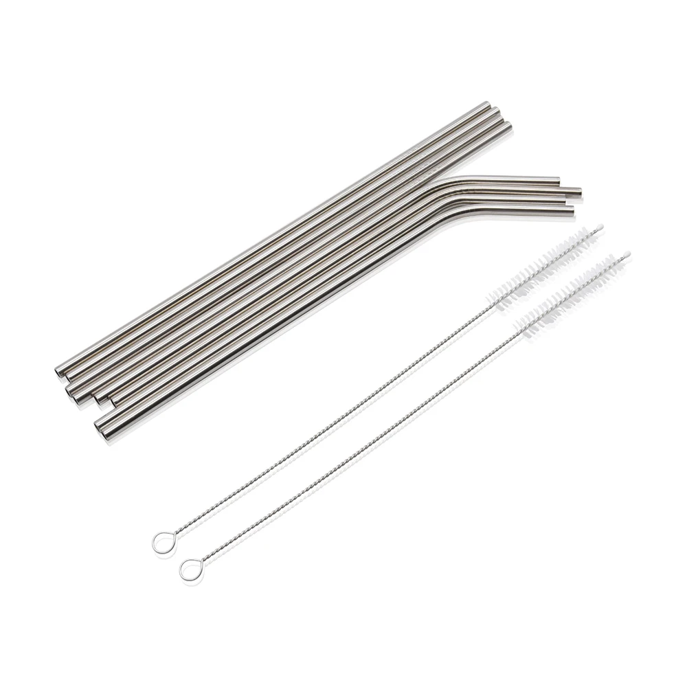 Wholesale Ecofriendly Stainless Steel Drinking Straw 8 Piece Pack With