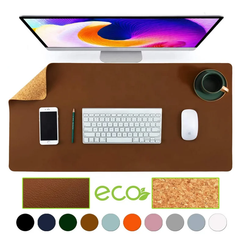 

Youyue Eco-Friendly Natural Cork & Leather Double-Sided Office Desk Mat Mouse Pad
