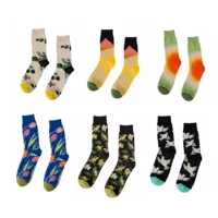 

Online hot selling happy design custom men socks wholesale mismatch crew sock for men