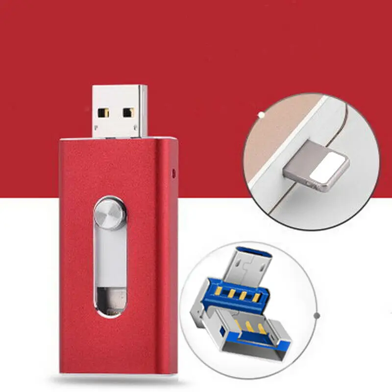 USB i Flash Drive OTG Micro Memory Stick 256GB/128GB/64GB For iPad/iPhone/PC - ANKUX.COM