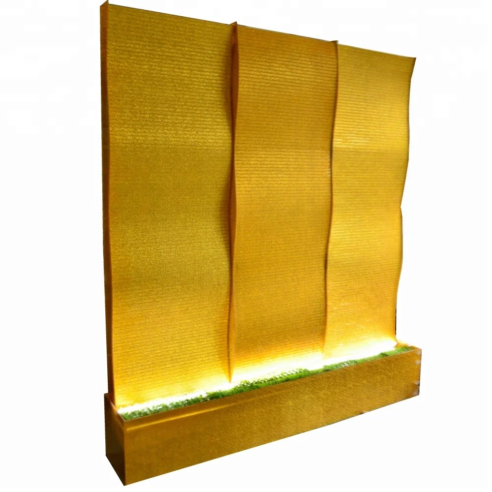 

Golden Hotel Restaurant Gate Decorative Acrylic Curve Face Waterfall fountain Wall