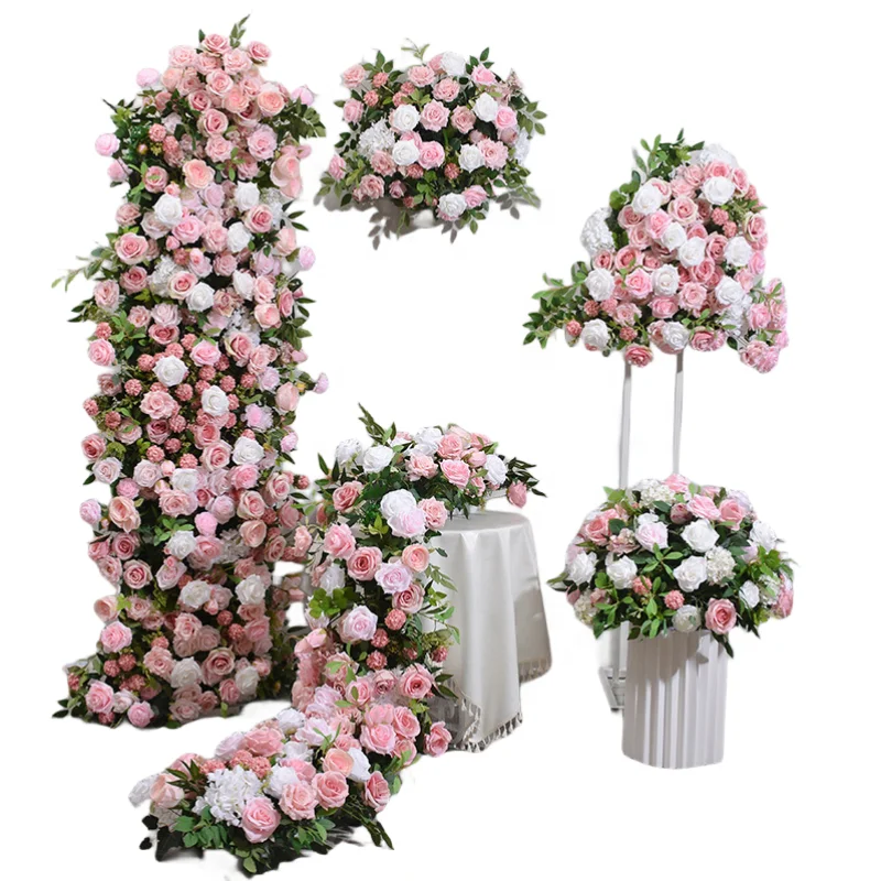 

New arrival pink color table centerpieces artificial flower ball centerpieces for wedding arch