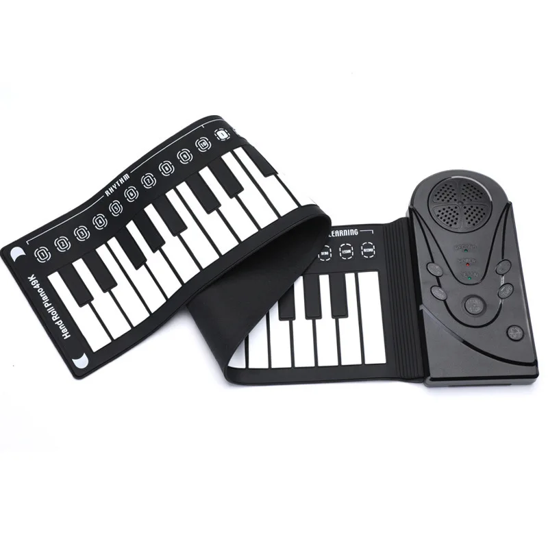 

Wholesale Portable Flexible Silicone 49 Keys Electronic Hand Roll Piano with Trumpet, White, balck,grey,pink