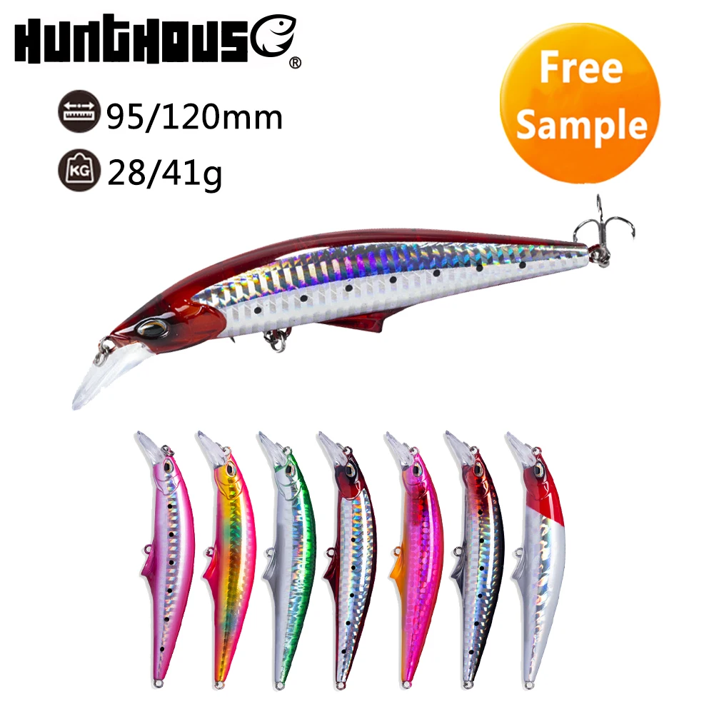 

Hunthouse 3D eyes wholesale unpainted 120mm ABS plastic sinking fishing bait minnow lure, Various