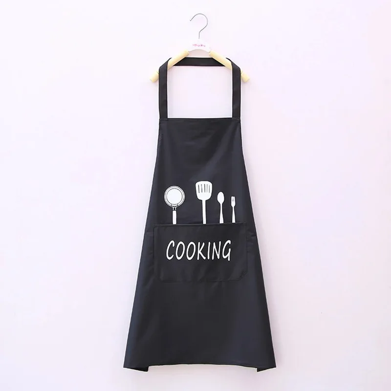 

Hot sale cheap adult custom kitchen apron promotional black polyester cotton, Customized