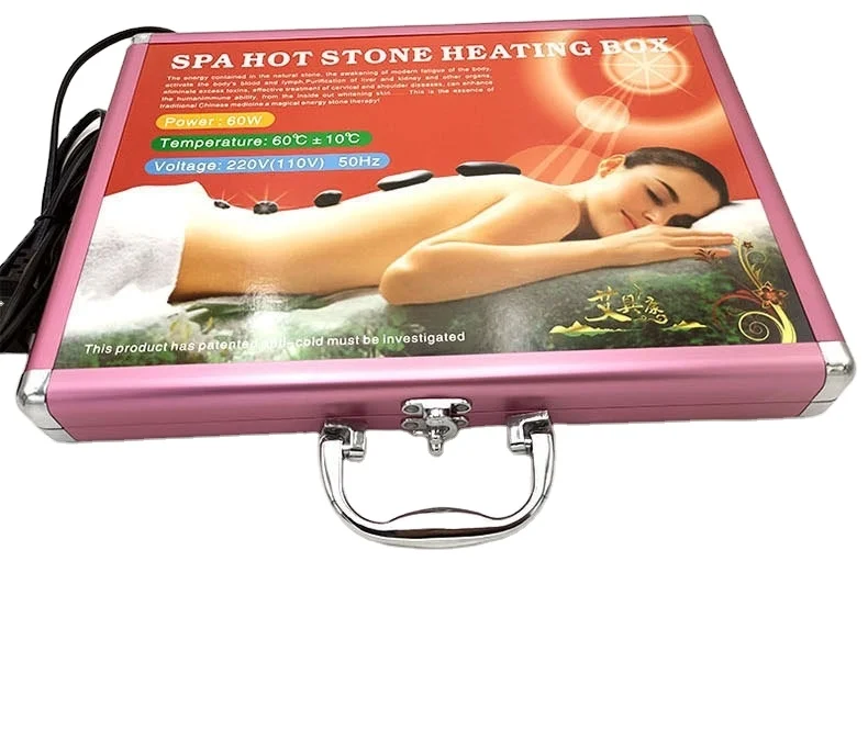 

New Tiktok 20 Pcs Bamboo Case Hot Stone Massage Set With heater Healing Stones Pendant Blind Drop Shipping