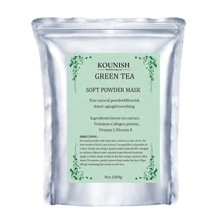 

Private Label Korean Natural Organic Facial Clay Modeling Peel Off Green Tea Soft Mask Powder