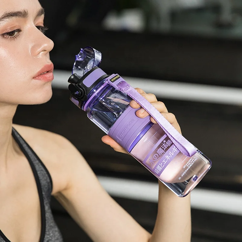

UZSPACE 1-Click Open lid Tritan BPA free material 0.5l plastic water bottle