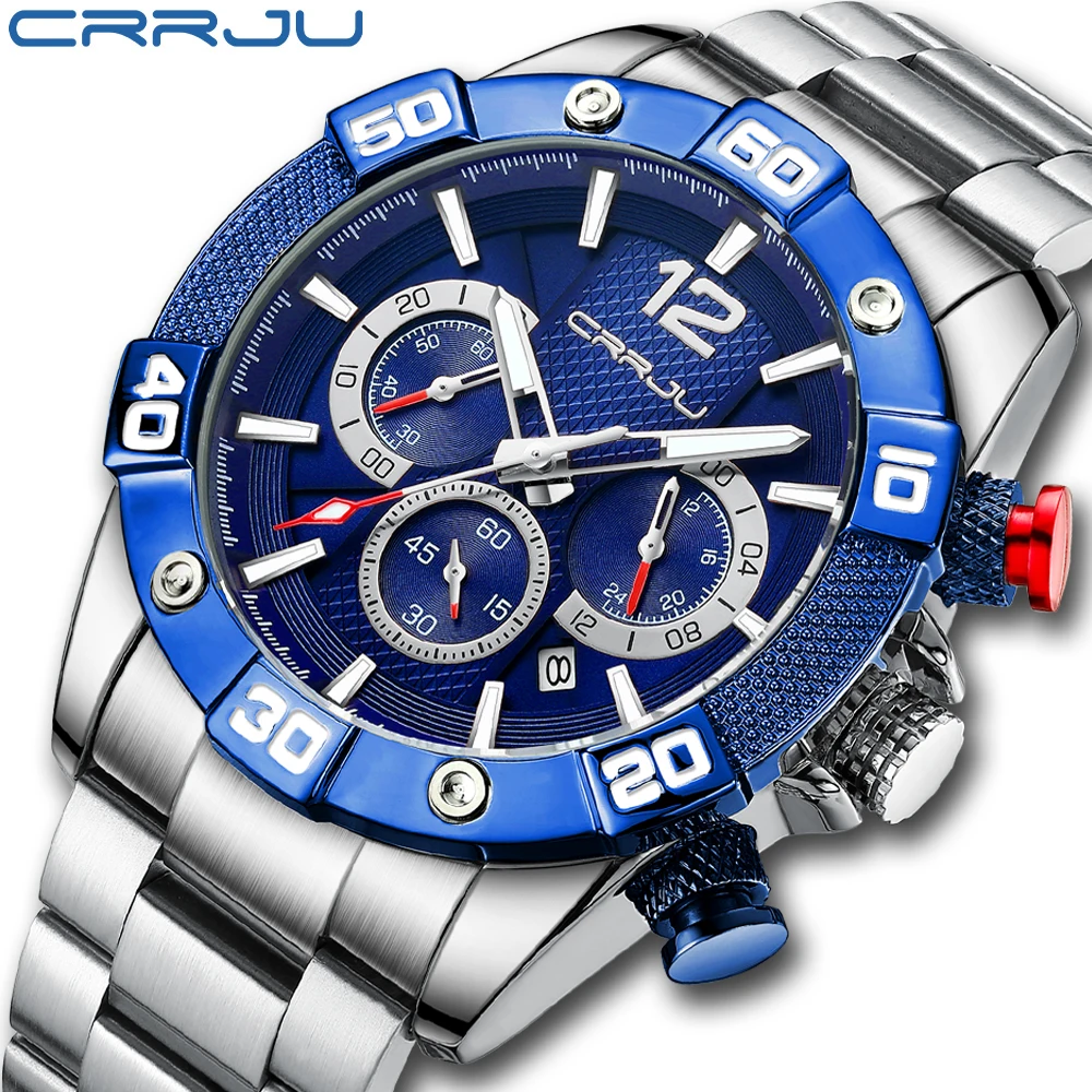 

Factory wholesale price luxury chronograph full stainless steel quartz movement men wristwatch relojes hombre