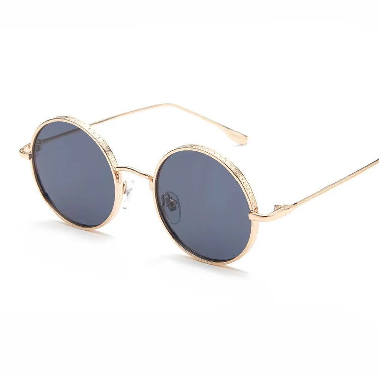 

Factory Wholesale Women Classic Brand Women Glasses Vintage Sunglasses Arrivals Metal Round Frame Sunglasses