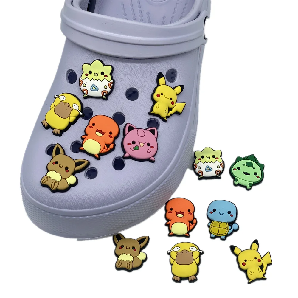 

100pcs+ shoe accessories cute Pikachu design custom children's party gifts shoe decorations anime croc charms shoe charms