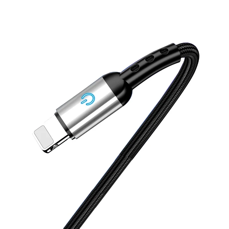 

2020 Flash cable for PhoneX S20 Xiaomi 10 Huawei P40 3A Nylon Braided Fast Charging Cable, Black