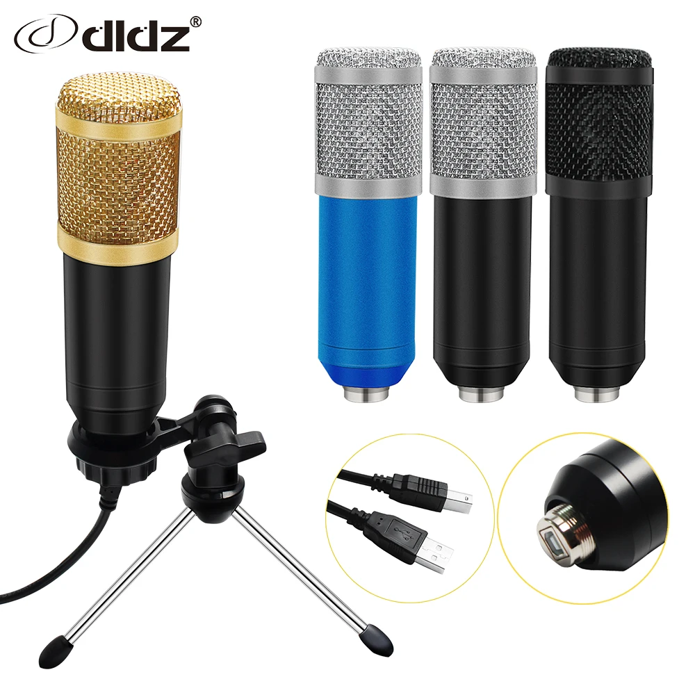 

DLDZ recording studio desktop tripod mic USB condenser microphone with sound card Reverberation effect for computer laptop