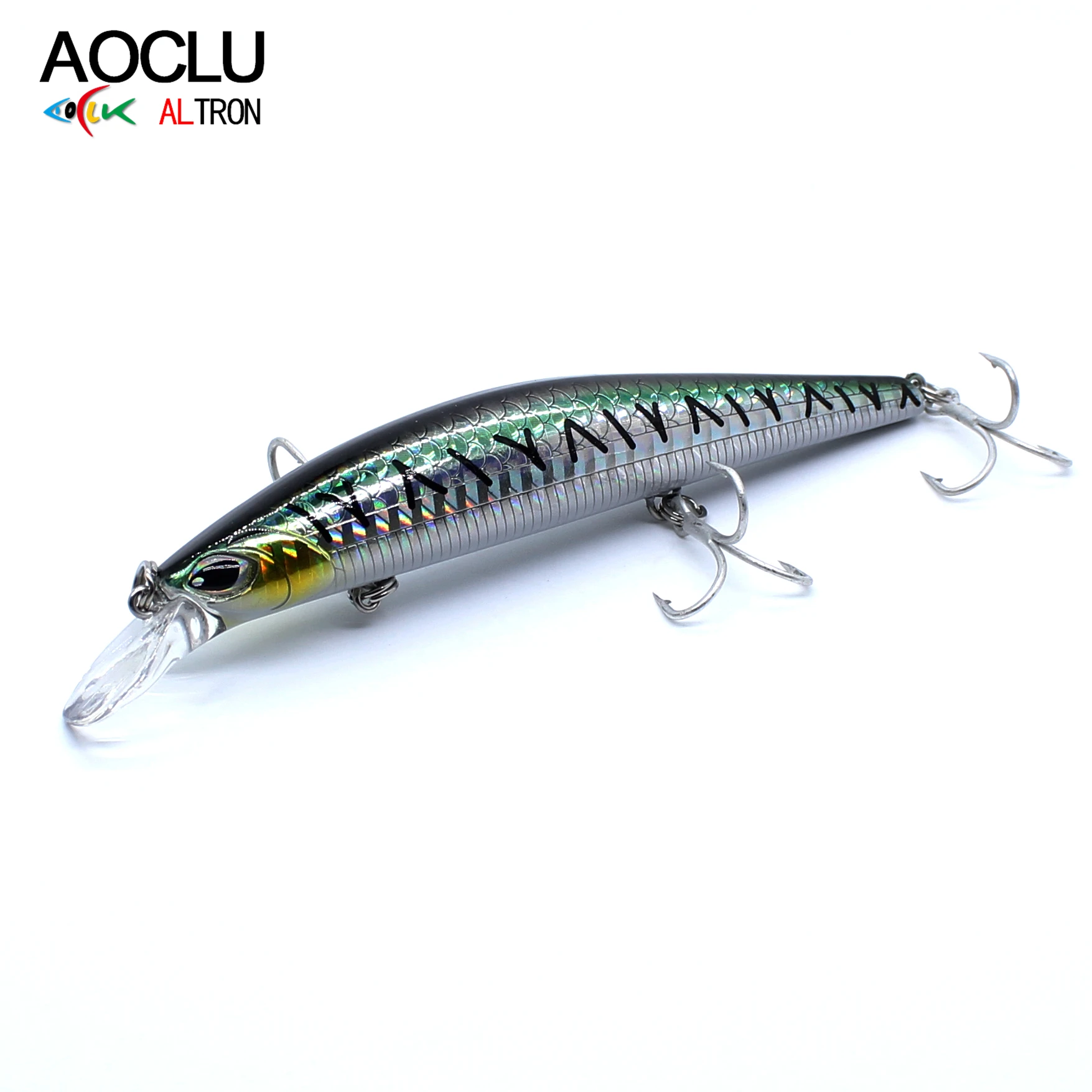 

AOCLU Heavy Sinking Minnow jerkbait wobblers 4 Colors 120mm Hard Bait One Piece Stainless Steel Wire for Saltwater Fishing