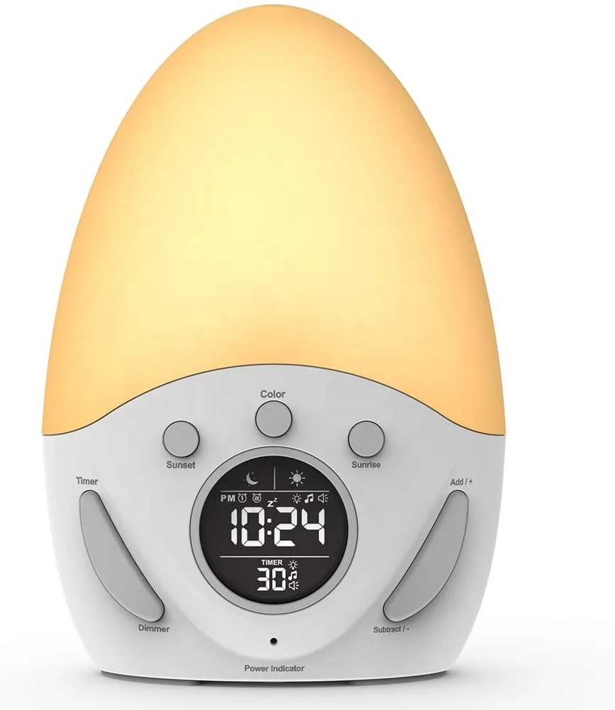 

New Design Digital Table Led Sunrise Alarm Clock Smart Sleep Wake Up Light Alarm Clock