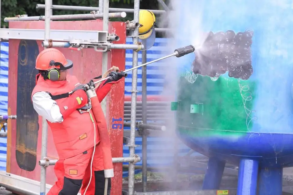 
2500Bar 20Lpm skid mounted paint remove cold water jet high pressure hydro jetting equipment 