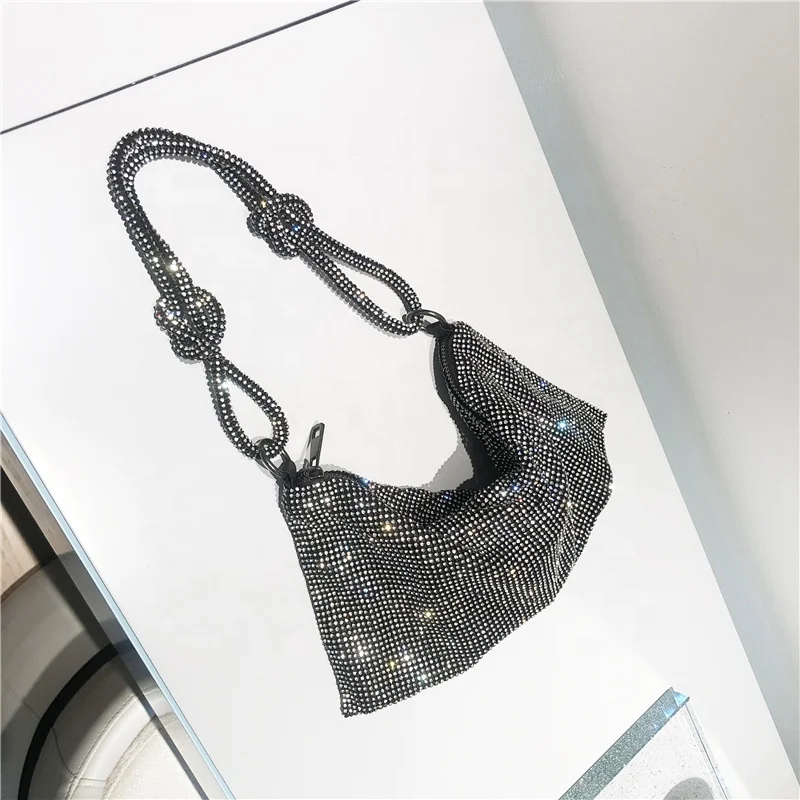 

2022 Luxury Rhinestone Drop Shipping Hand Bags Under Shoulder Purse for Women Bling Large Purse and Handbags