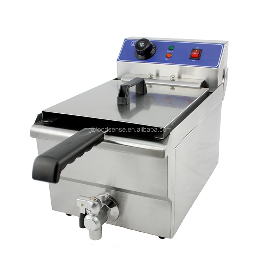 Commercial Kitchen Equipment 1tank 1basket Electric Deep Fryer Vat