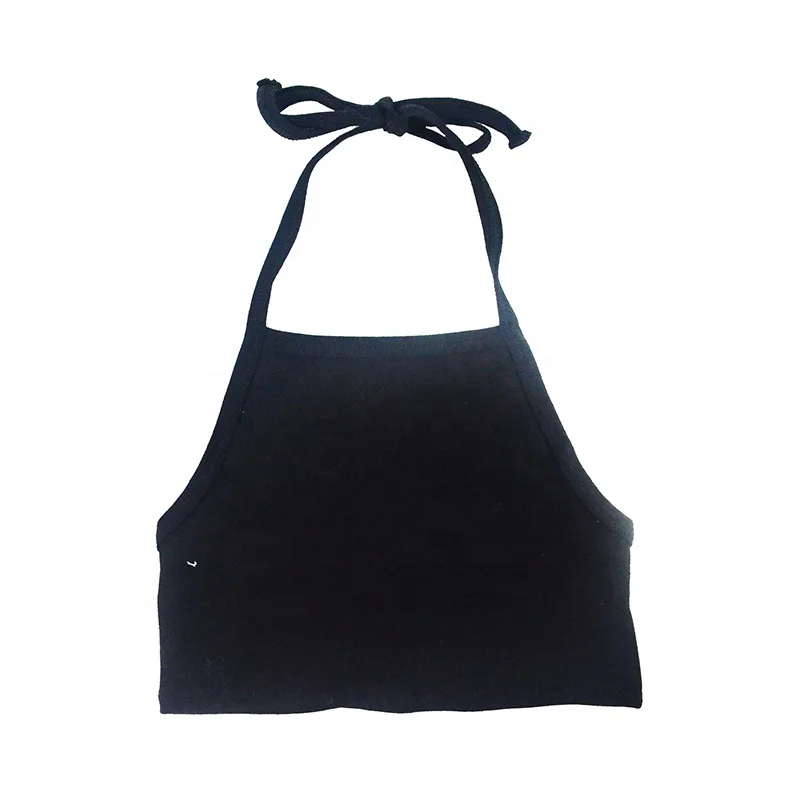 

girls wholesale clothes halter solid cotton Summer baby kids One-piece boutique tie top, Customized