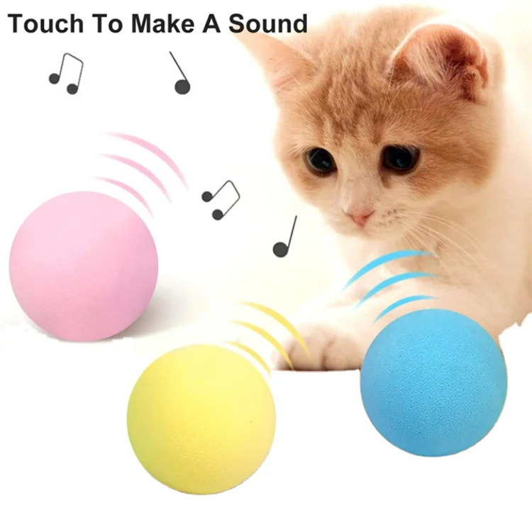 

Wholesale Hot Electronic Automatic Motorised Smart Touch sounding Cat Toys Interactive Gravity Calling Cat Toy Ball