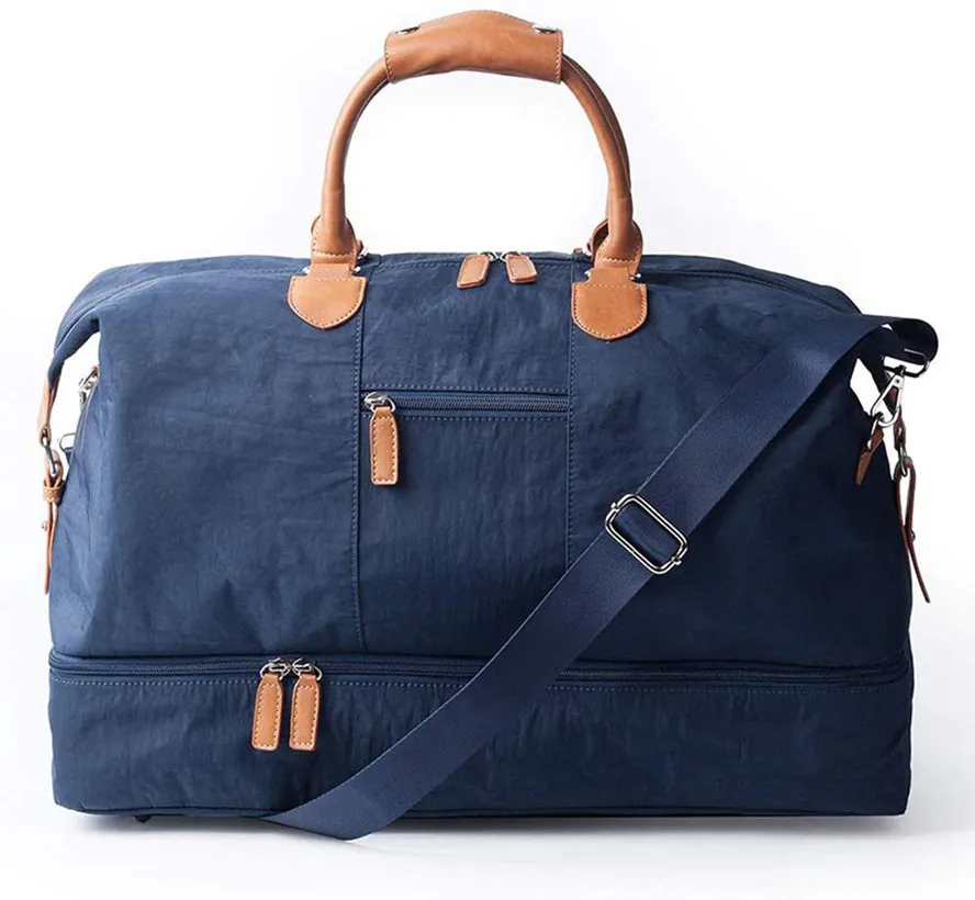 

Waterproof Travel Canvas Tote Duffel shoulder handbag Weekend Bag with Shoe Compartment, Pink or customized