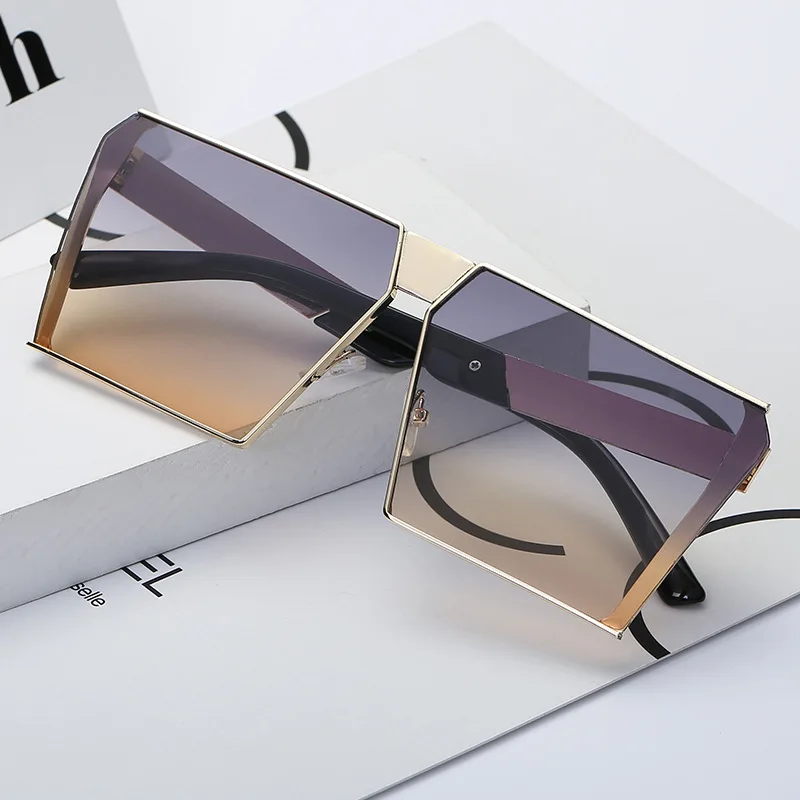 

Custom Logo Big Frame Fashion Design Women Square Oversize Hight Quality Sunglass Sun Glasses 2021, Picture