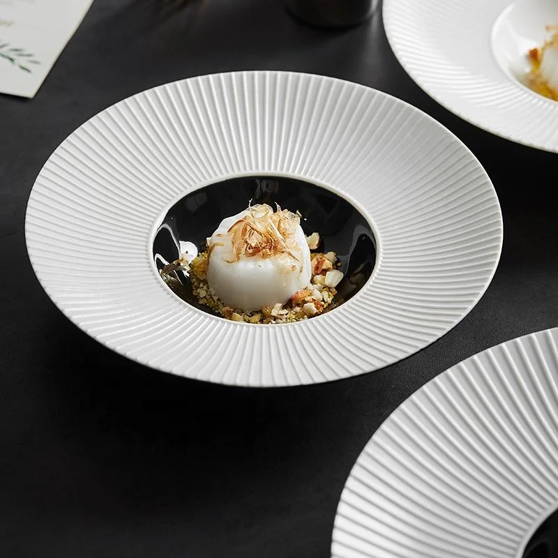 

new design novelty custom wholesale white dinner ceramic plates soup plate for diner