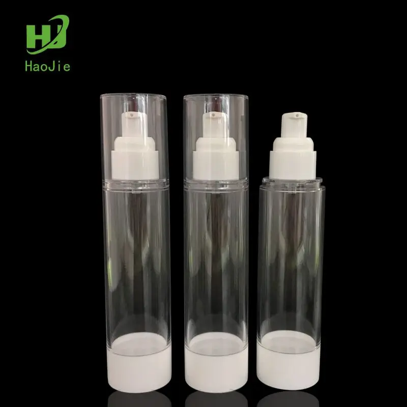 
The spot High quality 100ml AS clear Cosmetic airless lotion bottle manufacturer/skin care spray bottle with pump 