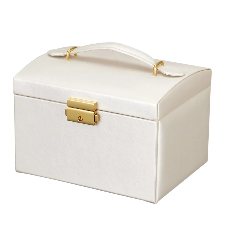 

Women's PU leather jewelry box three-layer double-drawer jewelry box princess jewelry storage boxes, Customized