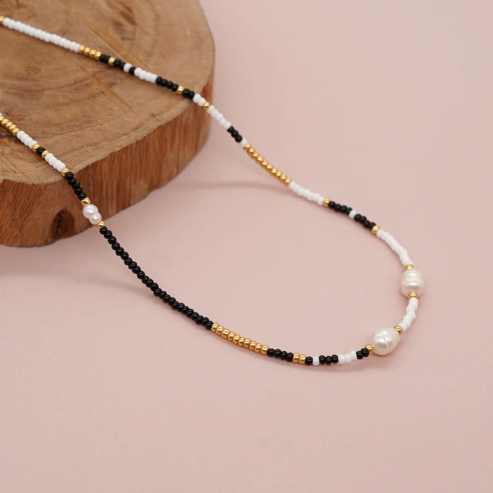 

Go2boho Bohemian Colorful Luxury Golden Beaded Necklace Women Pearl Choker Boho Handmade Fashion Jewelry Miyuki Bead Necklace